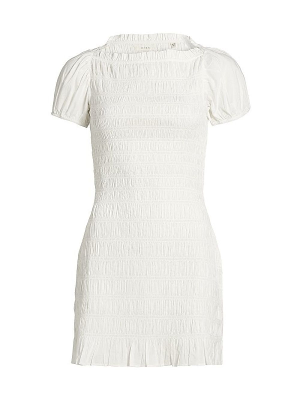 NWT Doen Rizzo Dress Salt White Organic Cotton Smocked Mini Dress - Picture 2 of 6